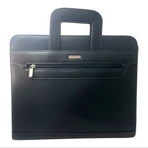 Franklin Covey Zip Close Executive Briefcase Planner w/ Handles Black